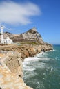 Rock of Gibraltar and Mosque from Europa Point Royalty Free Stock Photo