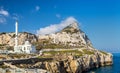 Rock of Gibraltar and Mosque seen from Europa Point Royalty Free Stock Photo