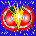 Rock Guitar Amplifier Speaker Cartoon Explosion Royalty Free Stock Photo