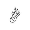 rock, guitar, fire, flame icon. Element of rock and roll icon. Thin line icon for website design and development, app development