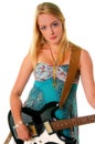 Rock Guitar Girl 1 Royalty Free Stock Photo