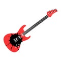 Rock guitar on isolated white background. Vector illustration Royalty Free Stock Photo