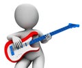 Rock Guitarist Playing Shows Music Guitar And Rocker Character