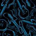 Rock guitars in a seamless pattern.