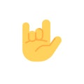 Rock on hand gesture flat icon Royalty Free Stock Photo