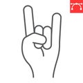 Rock hand gesture line icon Royalty Free Stock Photo