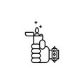 rock, hand, lighter, bracelet, fire icon. Element of rock and roll icon. Thin line icon for website design and development, app