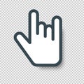 Rock On Hand Sign Cursor Icon. Vector illustration with
