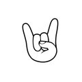 Rock. Hand sign of horns icon