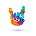 Rock. Hand sign of the horns Royalty Free Stock Photo