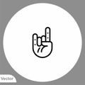 Rock hand vector icon sign symbol Royalty Free Stock Photo