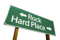 Rock, Hard Place road sign Royalty Free Stock Photo