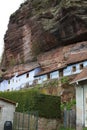 Rock houses, built-in in a cave, in Alsace, France in Graufthal, Eschbourg