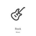 rock icon vector from music collection. Thin line rock outline icon vector illustration. Linear symbol for use on web and mobile