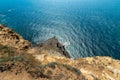 A rock invading the sea. Cape Fiolent, Sevastopol