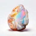 Opal Rock On White Surface Baroque Energy With Colorful Layered Forms