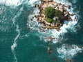 Rock island from Above in the middle of Pacific Ocean near Acapulco, Mexico Royalty Free Stock Photo