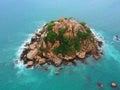 Rock island from Above in Pacific Ocean near Acapulco, Mexico Royalty Free Stock Photo