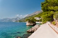 Rock island in Brela, Croatia Royalty Free Stock Photo