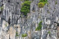 Rock islands near floating village in Halong Bay, Vietnam, Southeast Asia Royalty Free Stock Photo