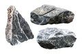 Rock Isolated On White Background. Granite Stone With Cutout. Clipping Path