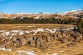 Rock Karst Formations on Lessinia Plateau - Alps Veneto Italy Royalty Free Stock Photo