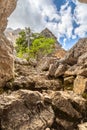 Rock labyrinth below Latemar mountains