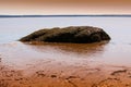 Rock in lake in Canada