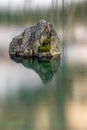 A rock in the lake of Julierpass in Switzerland Royalty Free Stock Photo