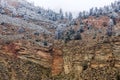 Rock layers on Wyoming mountain Royalty Free Stock Photo