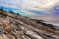 The rock ledges of Pemaquid Point, Maine Royalty Free Stock Photo