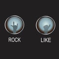 Rock and Like Web Button and Icon Royalty Free Stock Photo