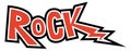 Rock logo. Decorative font word. Music typography Royalty Free Stock Photo