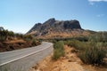 Rock that looks like a head of a sleeping man, eastern side, Pena de los Enamorados, Andalusia, Spain