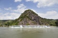 Rock of Loreley next to the river rhine in germany