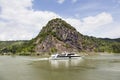 Rock of Loreley next to the river rhine in germany