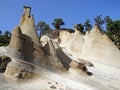 Rock lunar landscape, Tenerife, Spain. Scenic view of rare geological rocks in a volcanic landscape moonscape. Background of