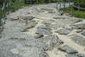 Rock-made path, Pavement made of stones in cement