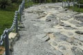 Rock-made path, Pavement made of stones in cement