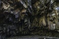 Rock massif of waterfall in baranco de la Arure, La Gomera