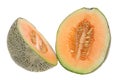 Rock Melon in Halves Royalty Free Stock Photo