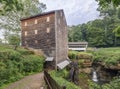 Rock Mill, Covered Bridge, and Hocking River Falls Royalty Free Stock Photo