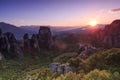 Rock monasteries Meteora, Greece Royalty Free Stock Photo
