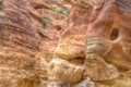 Rock monument resembling an elephant and a fish in the siq canyon at Petra, Jordan Royalty Free Stock Photo