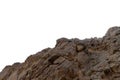 Rock mountain slope or top foreground close-up isolated on white background. Element for matte painting, copy space.