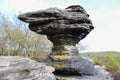 Rock mountain in Tisa, strange shaped stone. Czech landscape