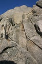 Rock mountainside with stairway Royalty Free Stock Photo