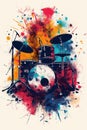 Rock music background. Rock poster. Background for music festival or concert poster or flyer, design template Royalty Free Stock Photo
