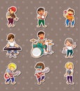 Rock music band stickers Royalty Free Stock Photo