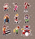Rock music band stickers Royalty Free Stock Photo
